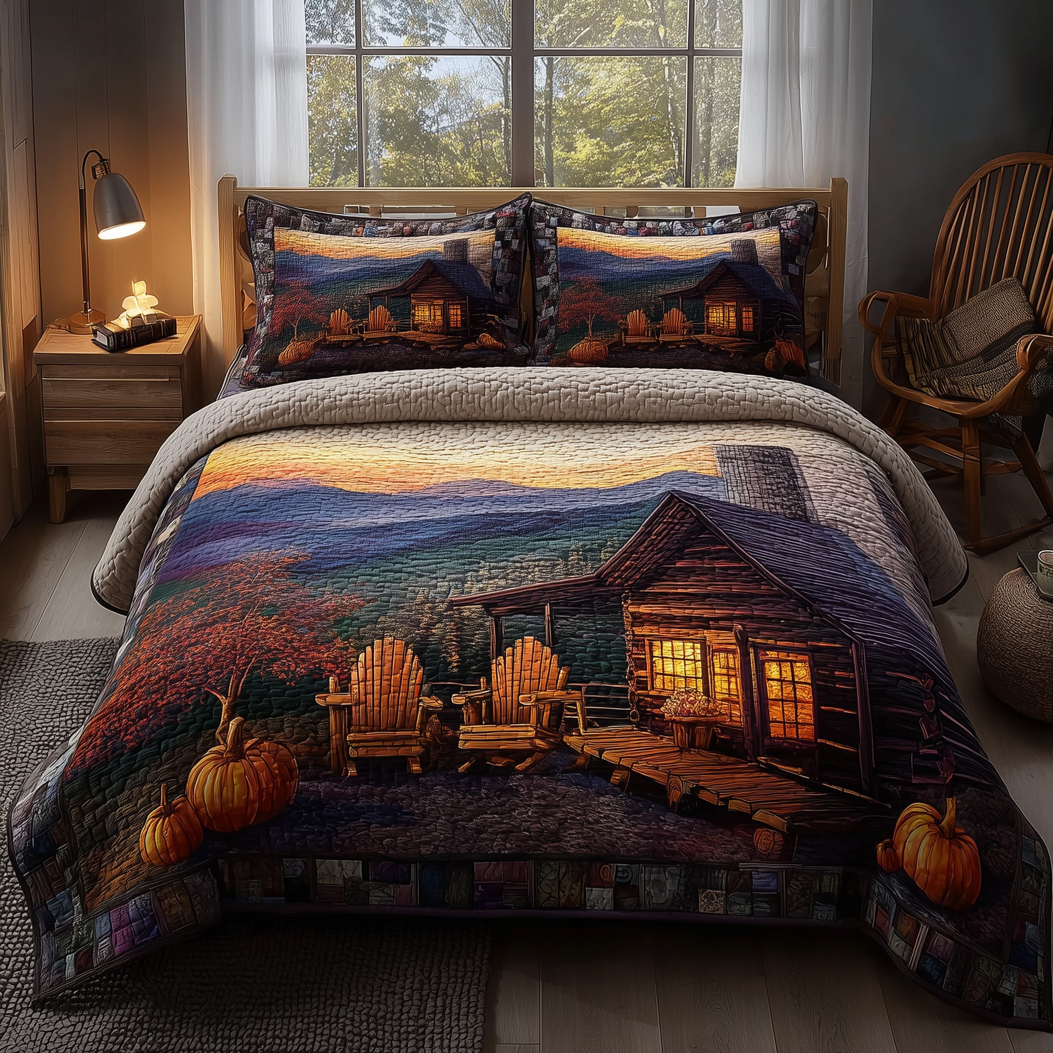 Cozy Fall Quilted Bedding Set Microfiber