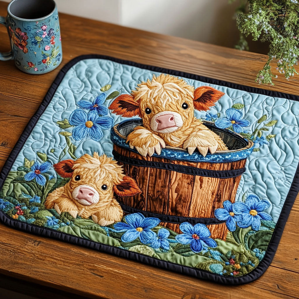 Cozy Farm Cow Quilted Placemat Christmas House Decor Christmas Presents For Farmers