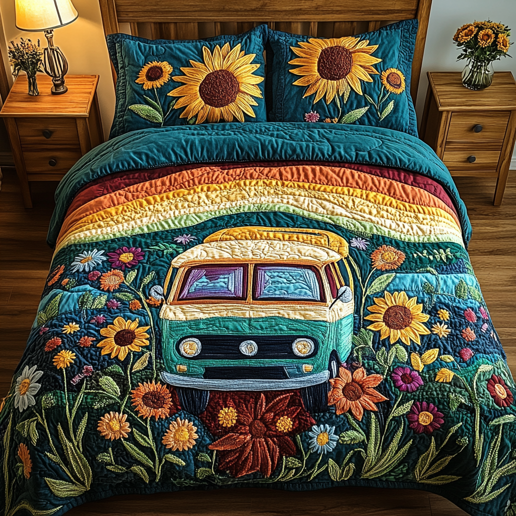 Cozy Fields Quilted Bedding Set Perfect Housewarming Gift for a Cozy Bedroom