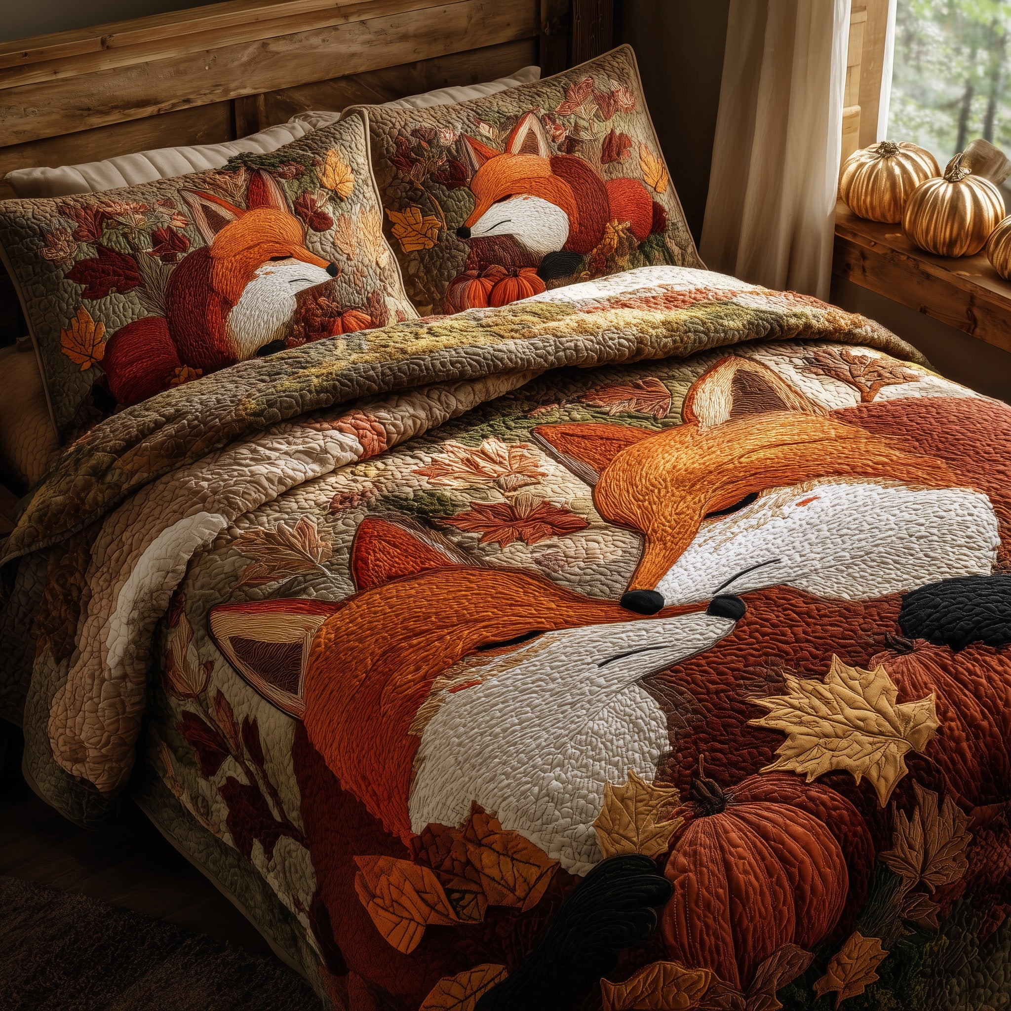 Cozy Fox Nest Quilted Bedding Set Birthday Gift