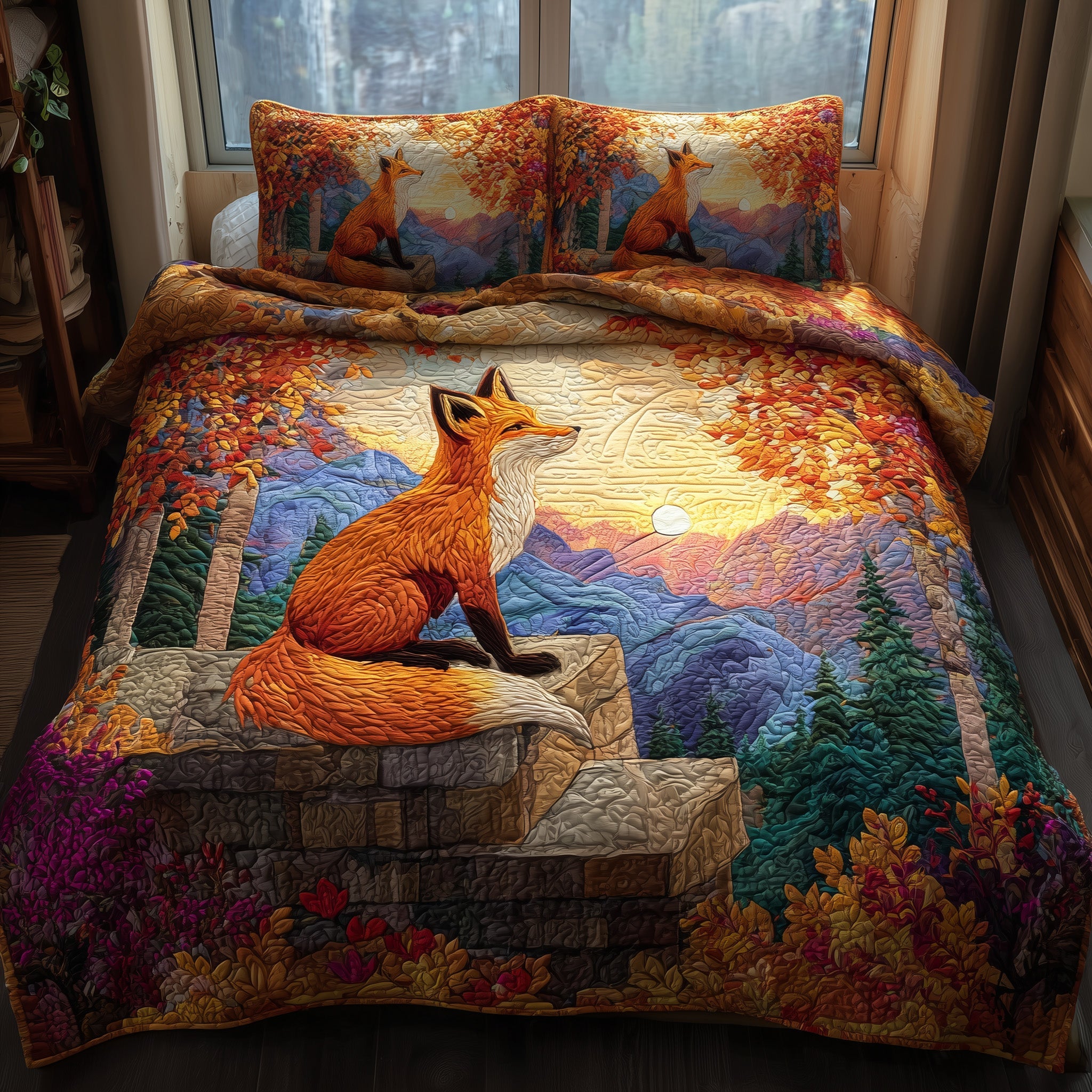 Cozy Fox Nest Quilted Bedding Set Housewarming Gift
