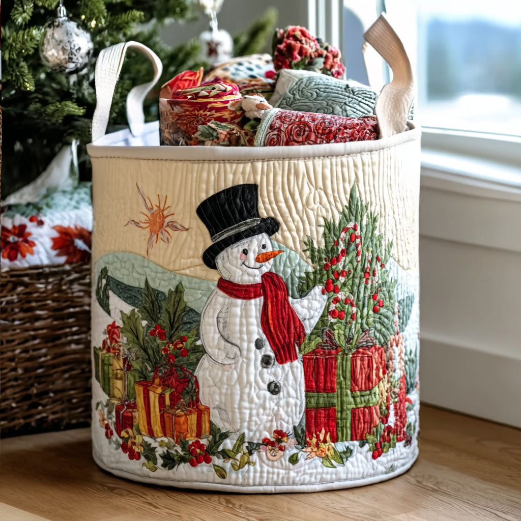 Cozy Frost Quilted Laundry Basket Thanksgiving Merch Gift