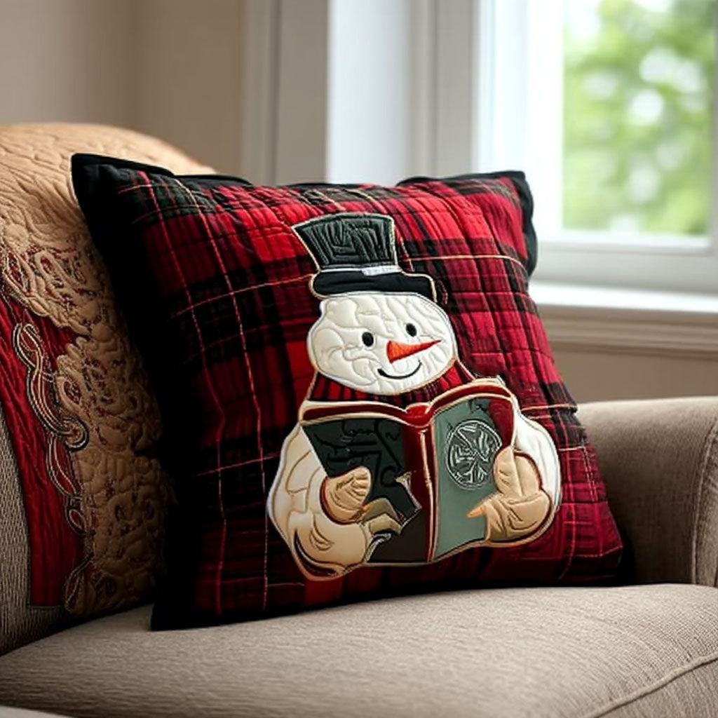 Cozy Frosty Nights Quilted Pillow Case Pillow Covers For Throw Pillows Gift For Book Lover
