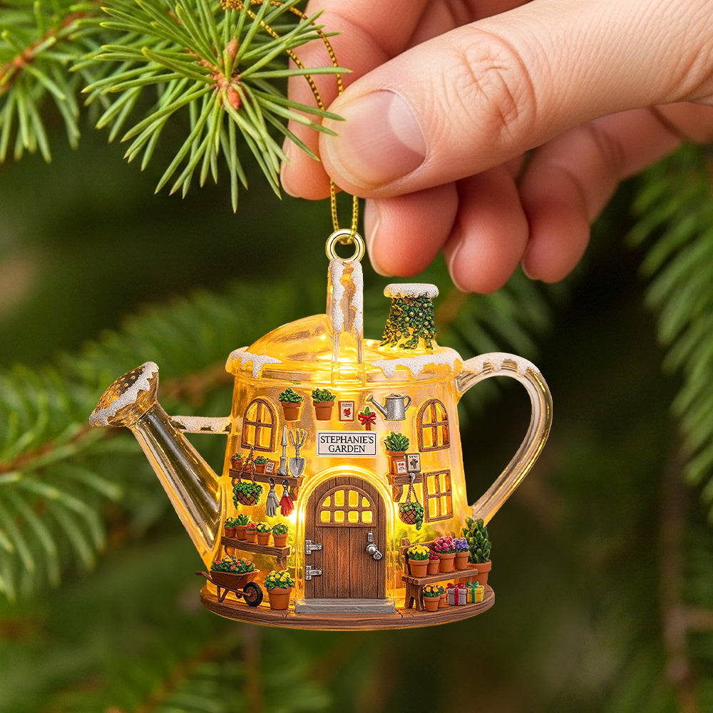 Cozy Garden House Acrylic Ornament, Personalized Gifts For Gardeners - Funny Christmas Ornament Gift