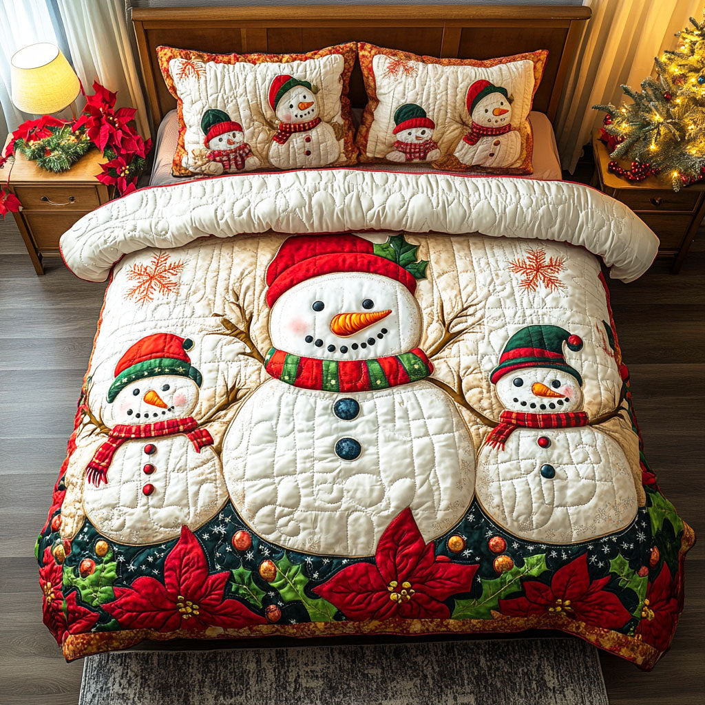 Cozy Glow Quilted Bedding Set Xmas Duvet Cover Set Christmas Gift Sets