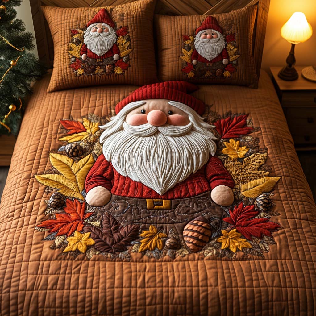 Cozy Gnome Quilted Bedding Set Best Comforter Sets Autumn Inspired Gifts