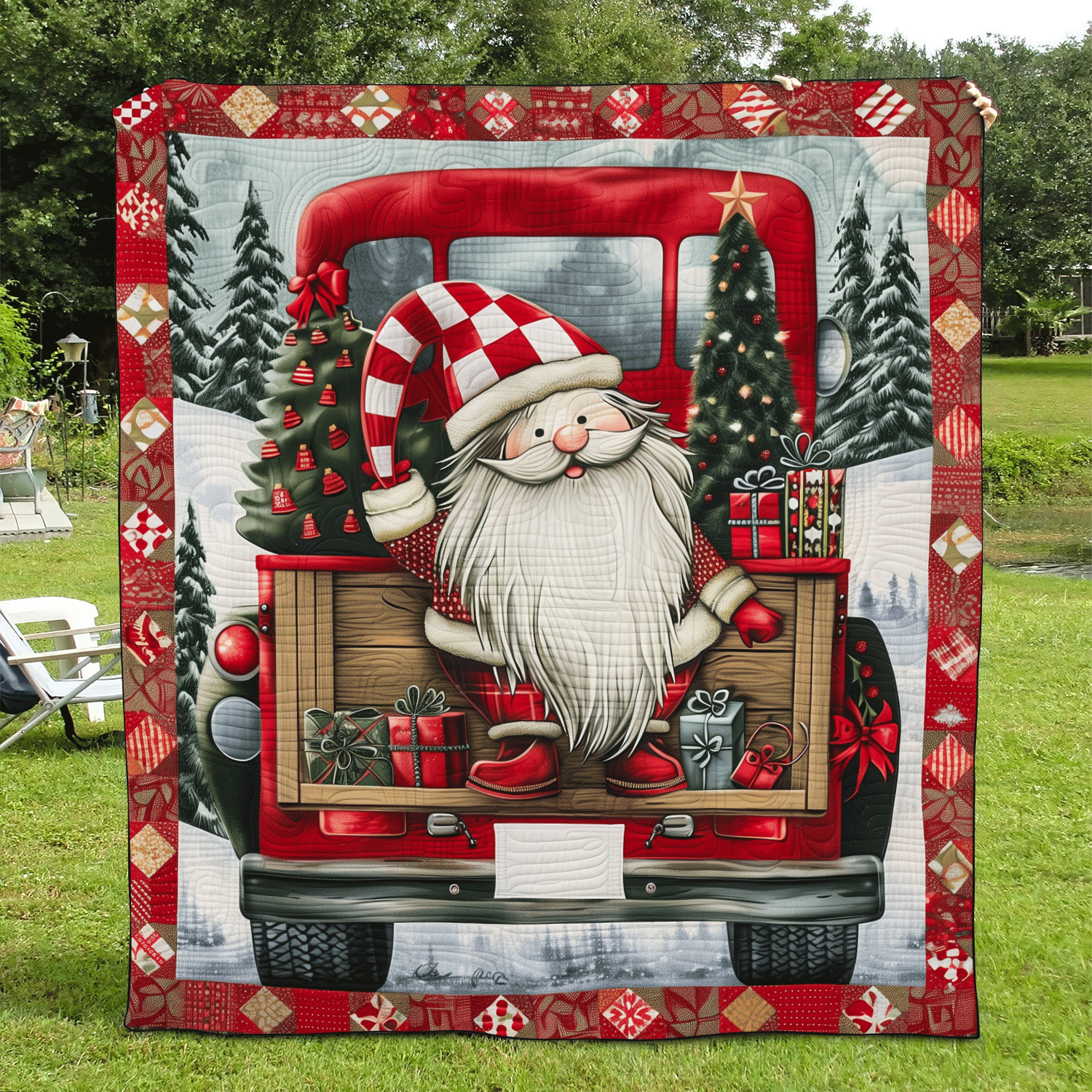 Cozy Gnome Quilted Blanket Mother In Law Christmas Gift