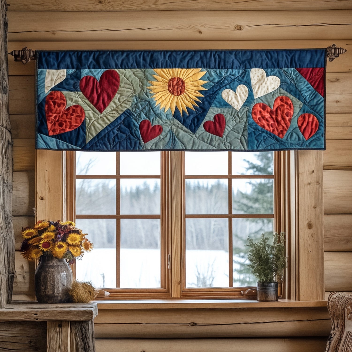 Cozy Heartland Quilted Valance Rustic Window Topper Valance Christmas Present Ideas For Grandma
