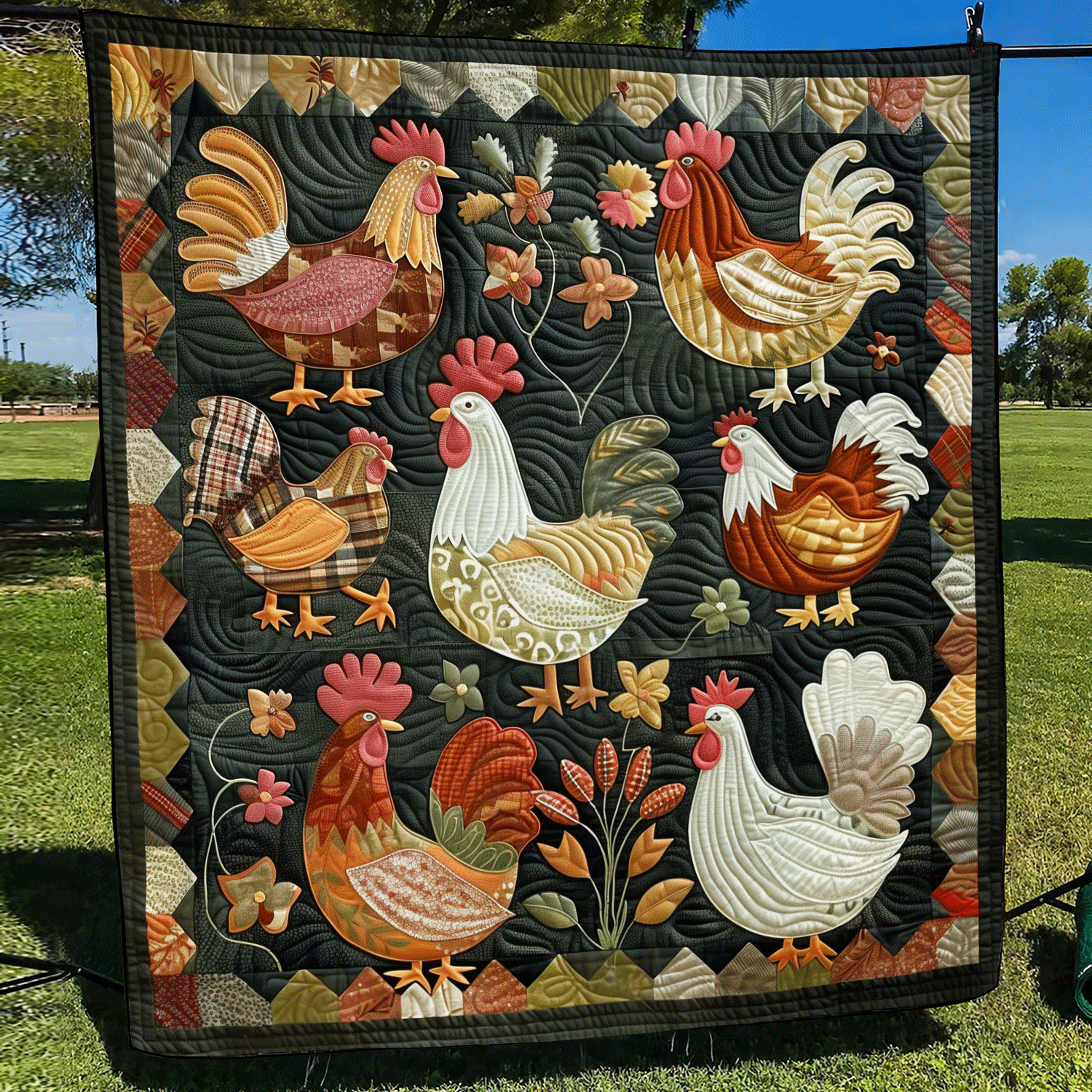 Cozy Henhouse Quilted Blanket Presents For Chicken Love