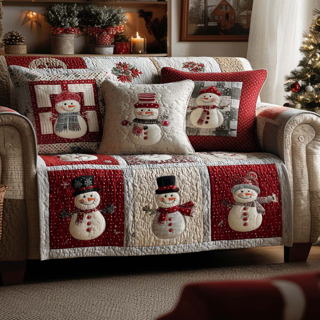 Cozy Holiday Quilted Sofa Cover Christmas Living Decor Mother In Law Christmas Gift