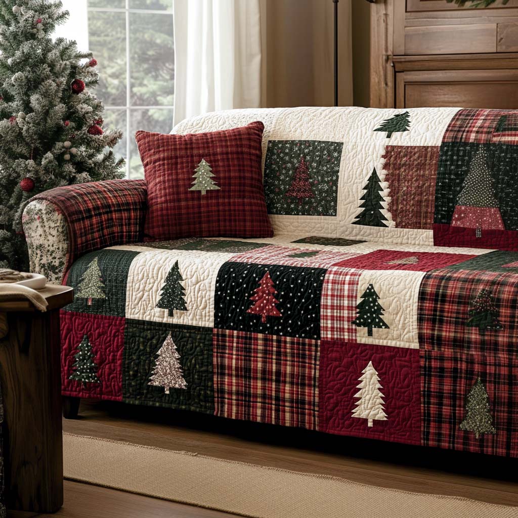 Cozy Holiday Quilted Sofa Cover Santa Sofa Cover Gifts For Family