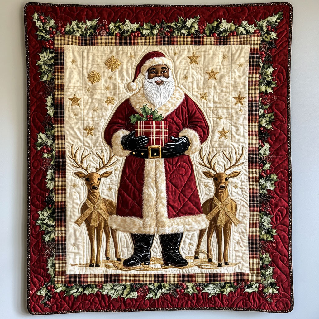 Cozy Home Black Santa Claus Quilt Blanket King Blanket Christmas Presents For Nana