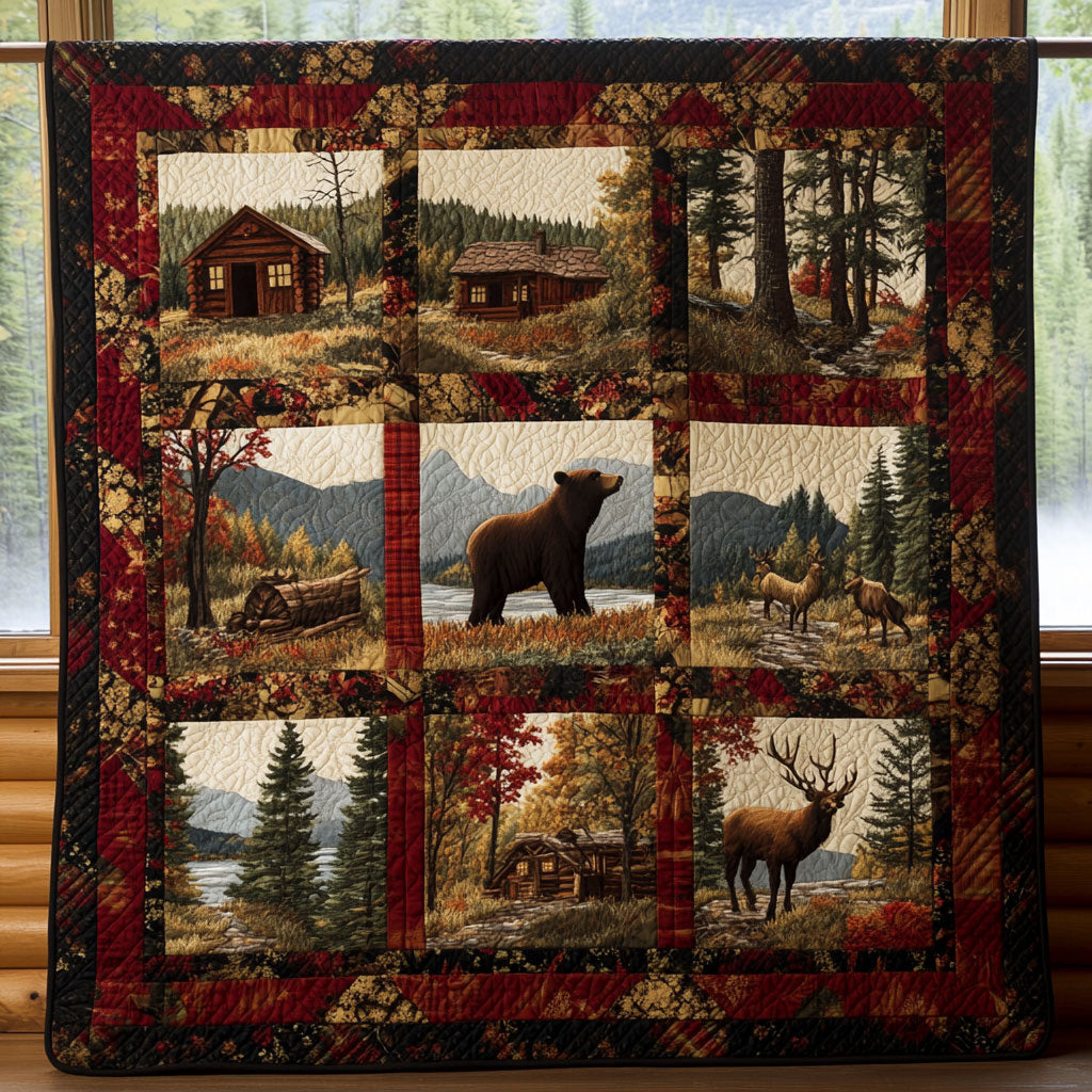 Cozy Hunting Cabin Quilted Blanket Throws For Couch Dad Gifts From Daughter Christmas