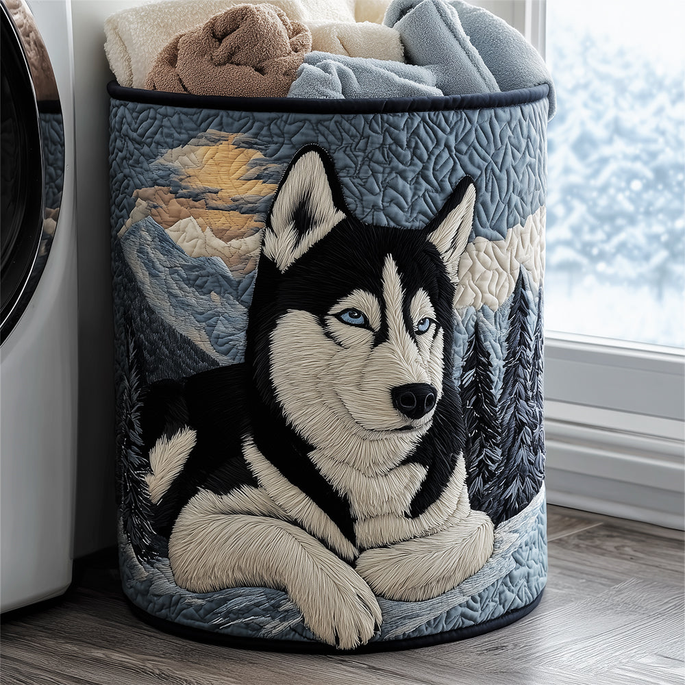 Cozy Husky Quilted Laundry Basket Fall Merch Pick