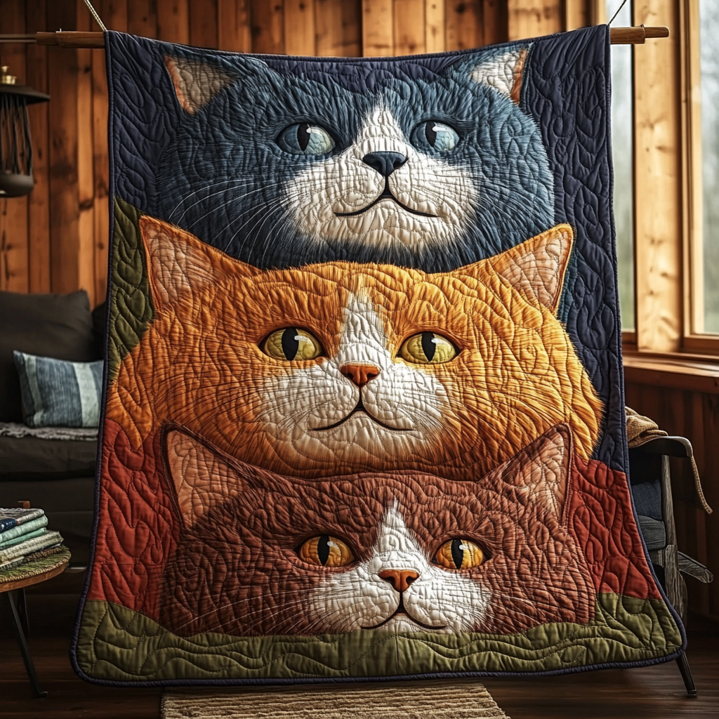 Cozy Kitten Pile Quilt Unique Holiday Gift Idea with Quilt Blanket