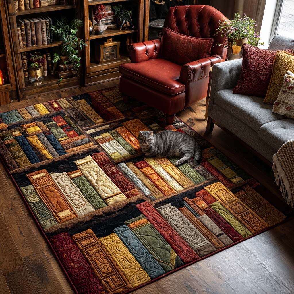 Cozy Library Area Rug Front Door Idea Novelty Book Gifts