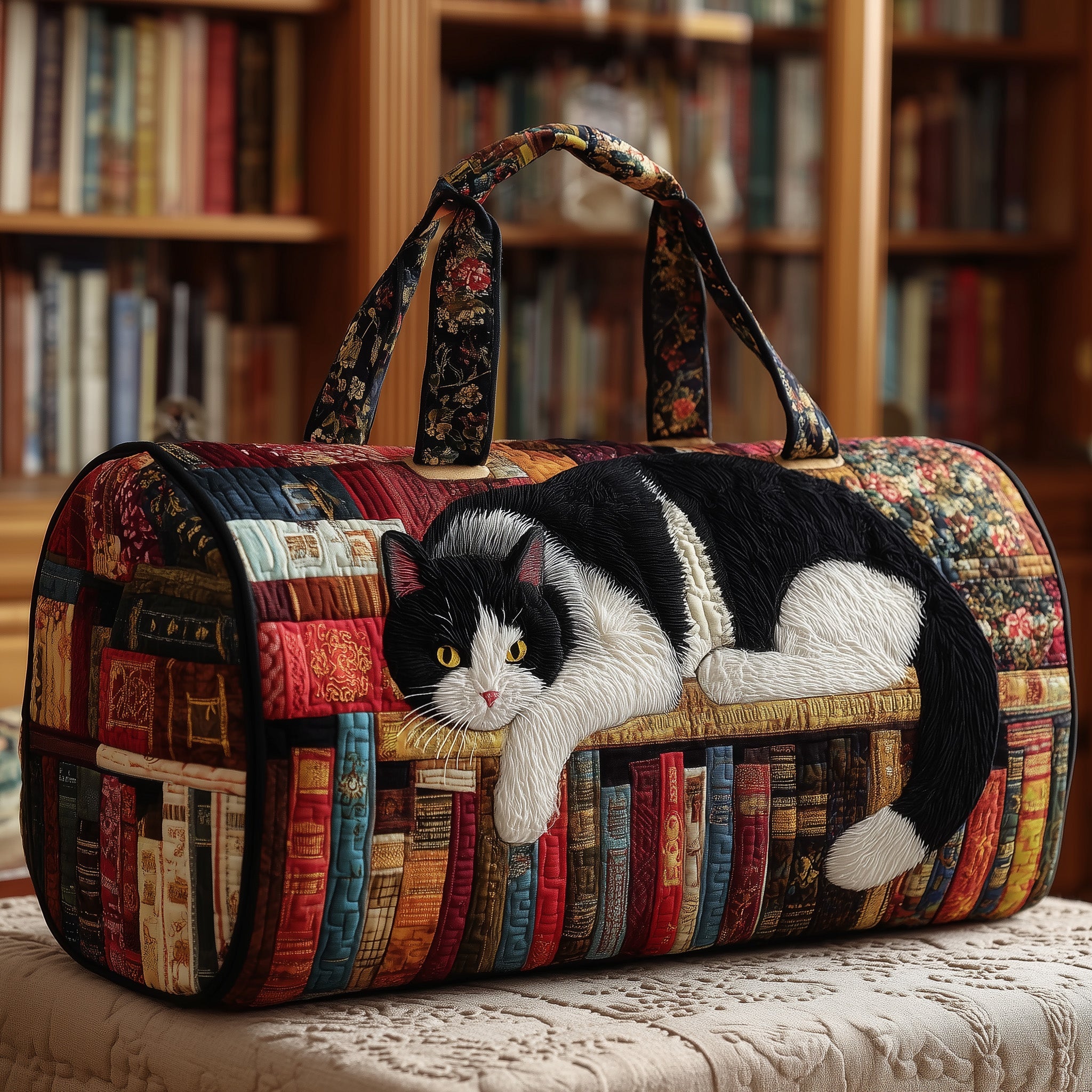 Cozy Library Quilted Duffle Bag Easter Gift Idea