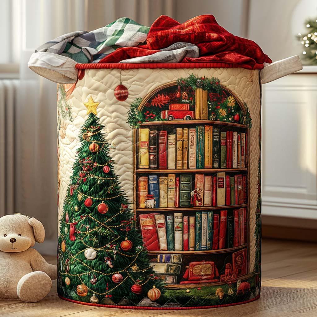 Cozy Library Quilted Laundry Basket Perfect Birthday Gift Idea