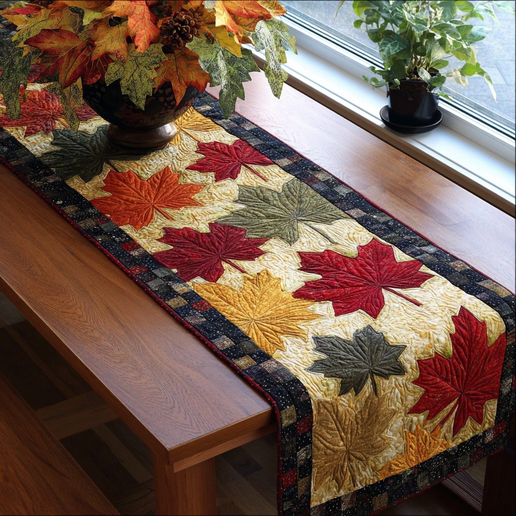 Cozy Path Quilted Table Runner Elegant Fall Table Runner Gifts For Family