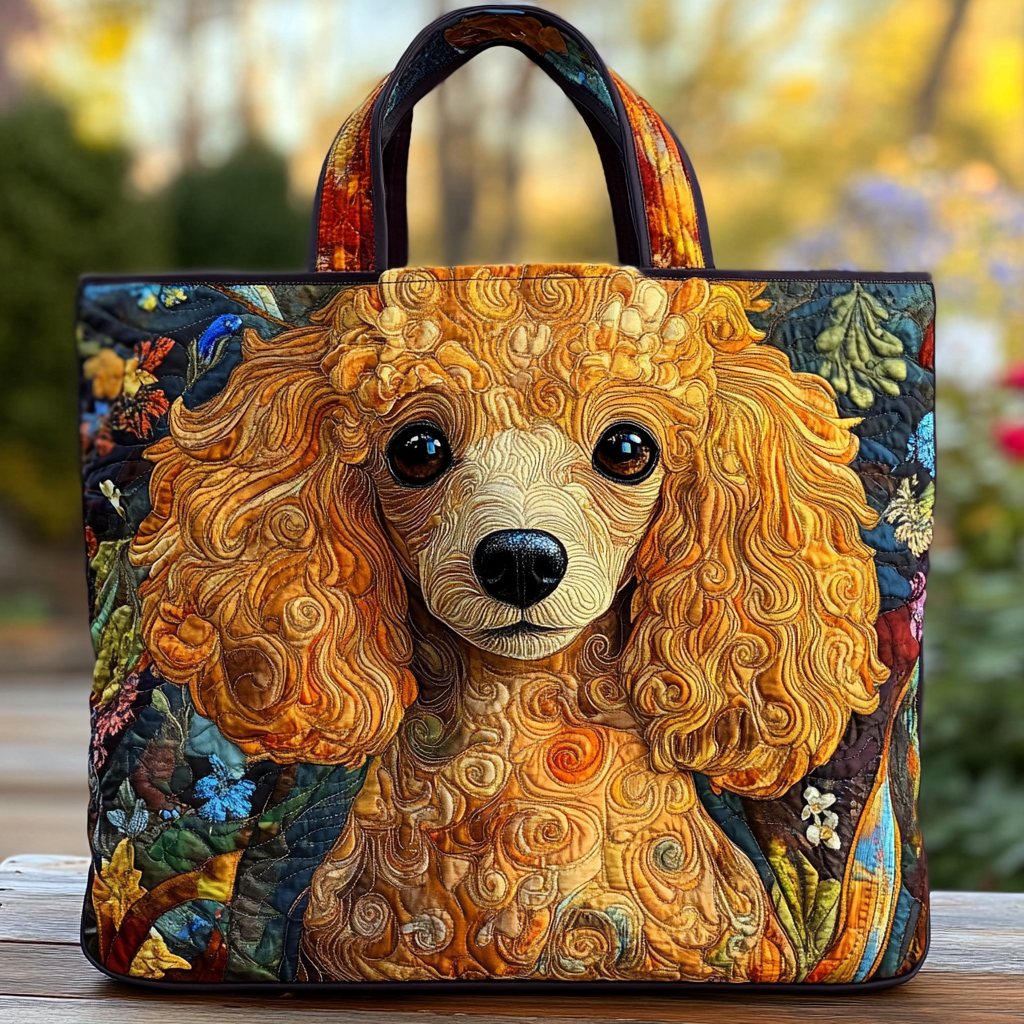Cozy Poodle Quilted Tote Bag Gift Ideas For Dog Owners