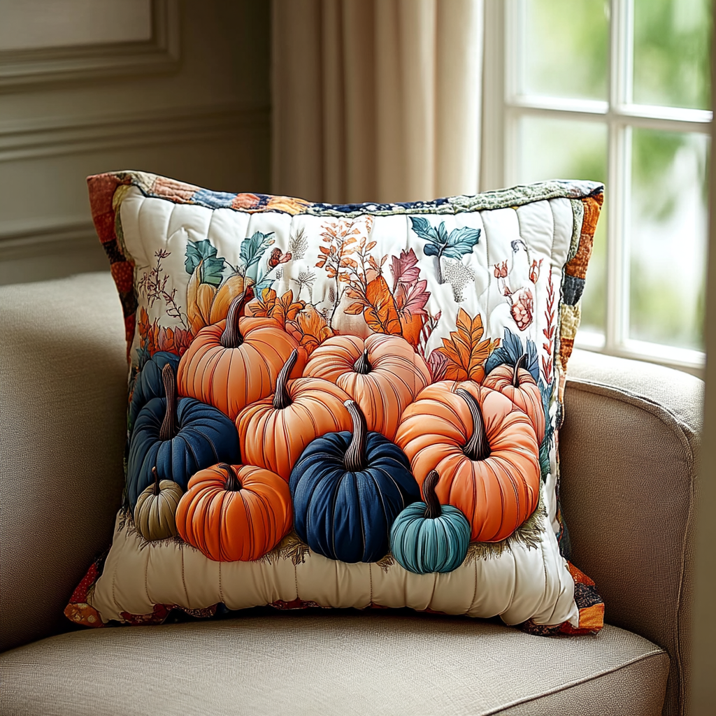 Cozy Pumpkin Quilted Pillow Case Autumn Throw Pillow Covers Birthday Gifts For Friends