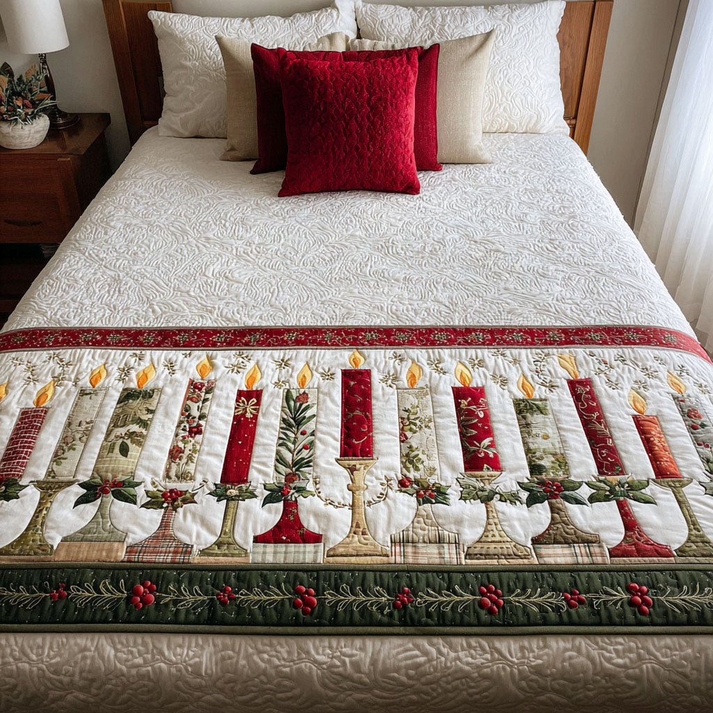 Cozy Radiance Quilted Bed Runner Bed Christmas Decor Xmas Gift Ideas