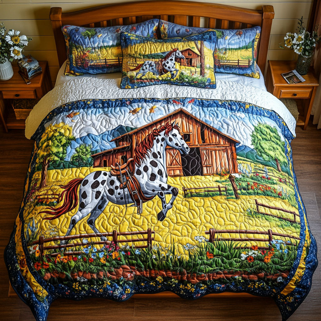 Cozy Radiance Quilted Bedding Set Unique Bed Sheet Set Useful Gifts For Horse Owners