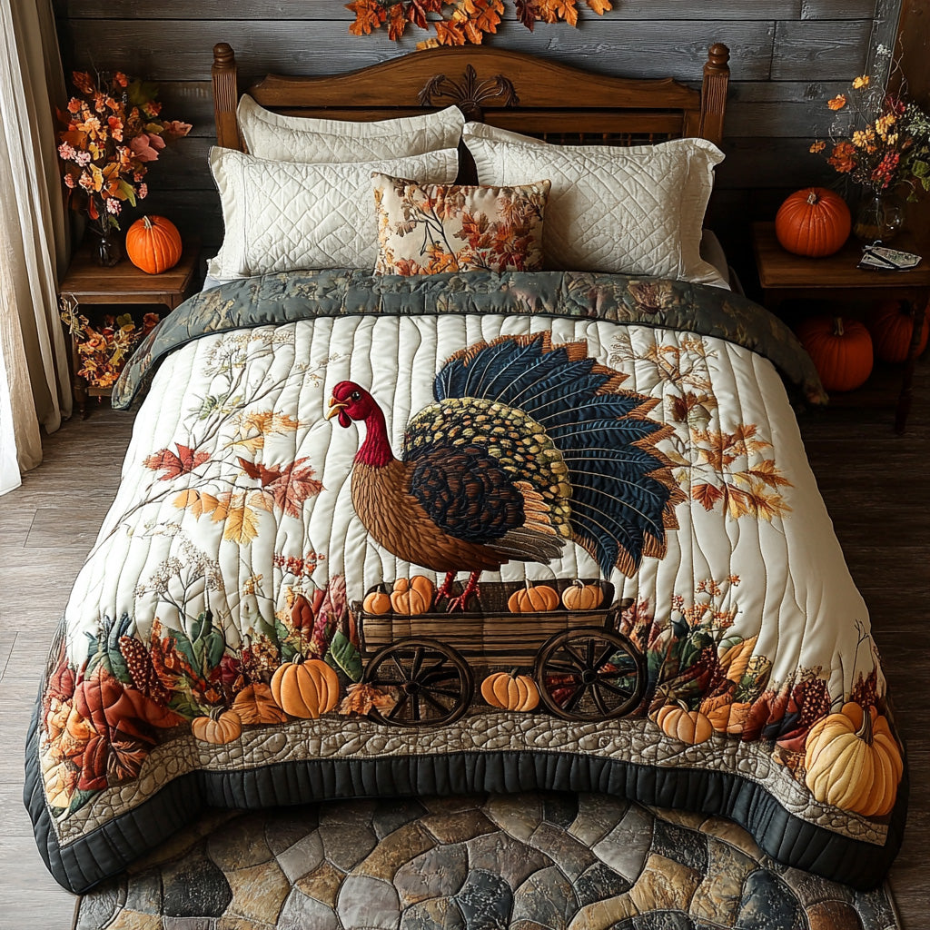 Cozy Roosting Quilted Bedding Set Bed Decorations Thanksgiving Day Gifts