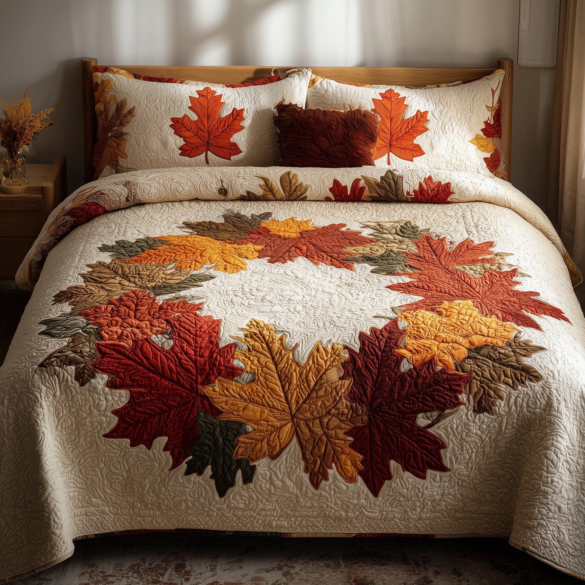Cozy Season Quilted Bedding Set Duvet Cover Bedspread Good Fall Gifts