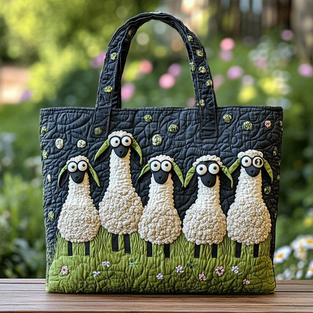 Cozy Sheep Quilted Tote Bag Sheep Gifts For Men