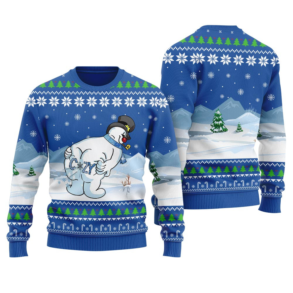 Cozy Snowman Womens Ugly Christmas Sweater Festive Sweatshirt for Christmas Celebrations