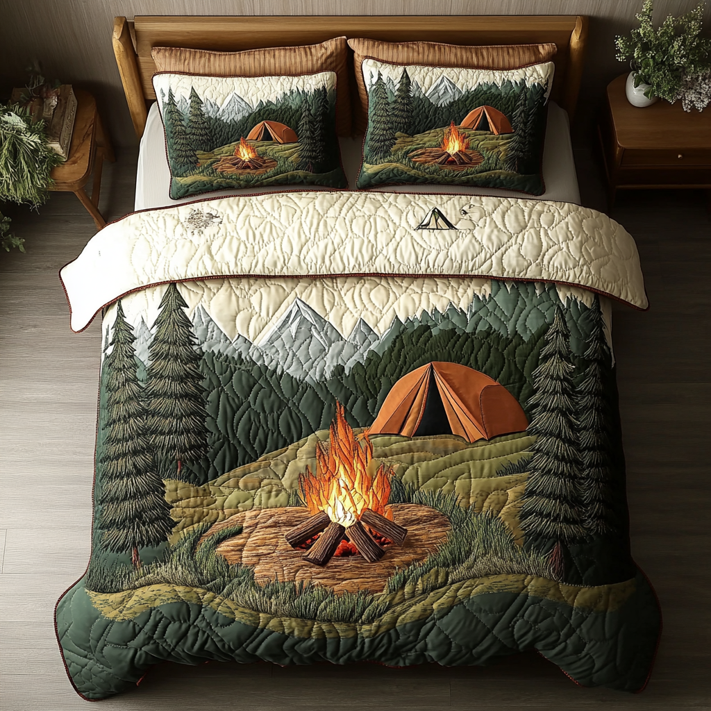 Cozy Spark Quilted Bedding Set Unique Bed Sheet Set Camping Gifts For Friends