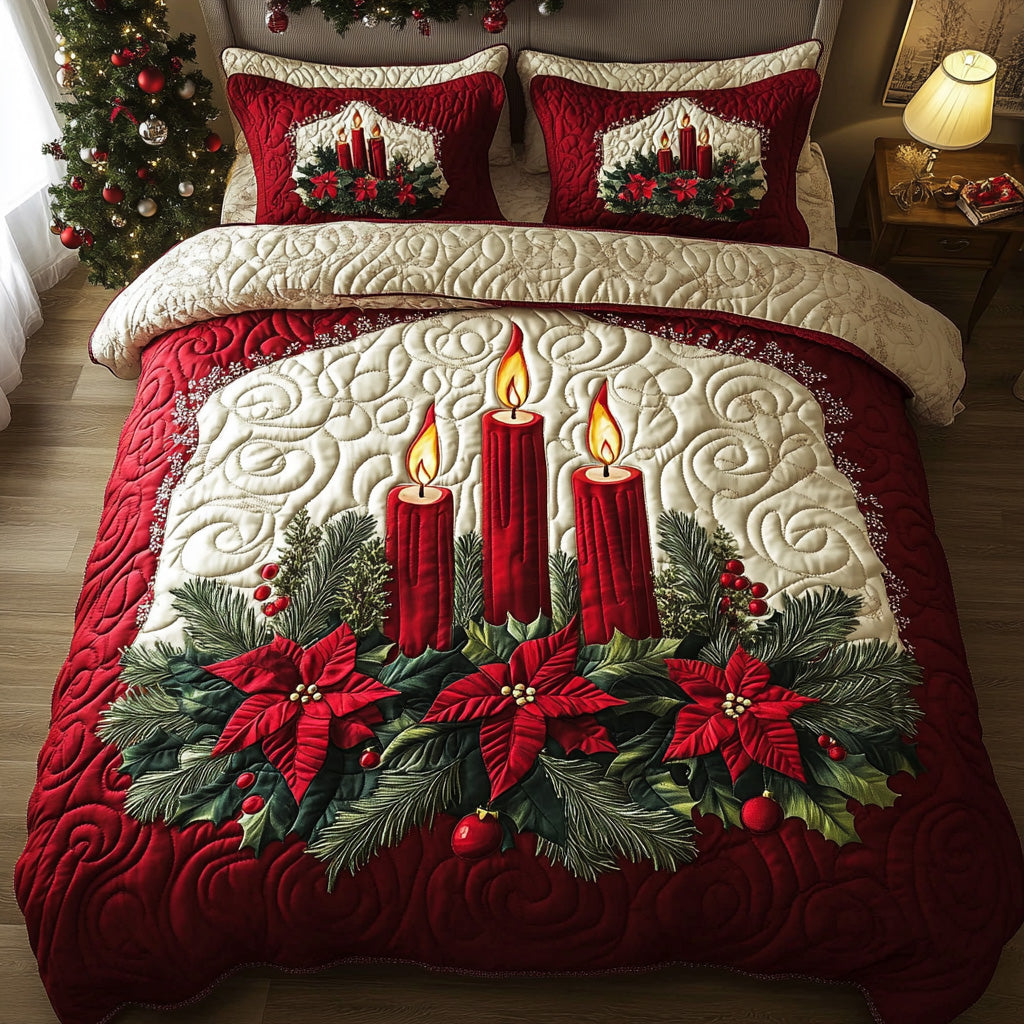 Cozy Spark Quilted Bedding Set Xmas Duvet Cover Set Christmas Gifts For Girlfriend