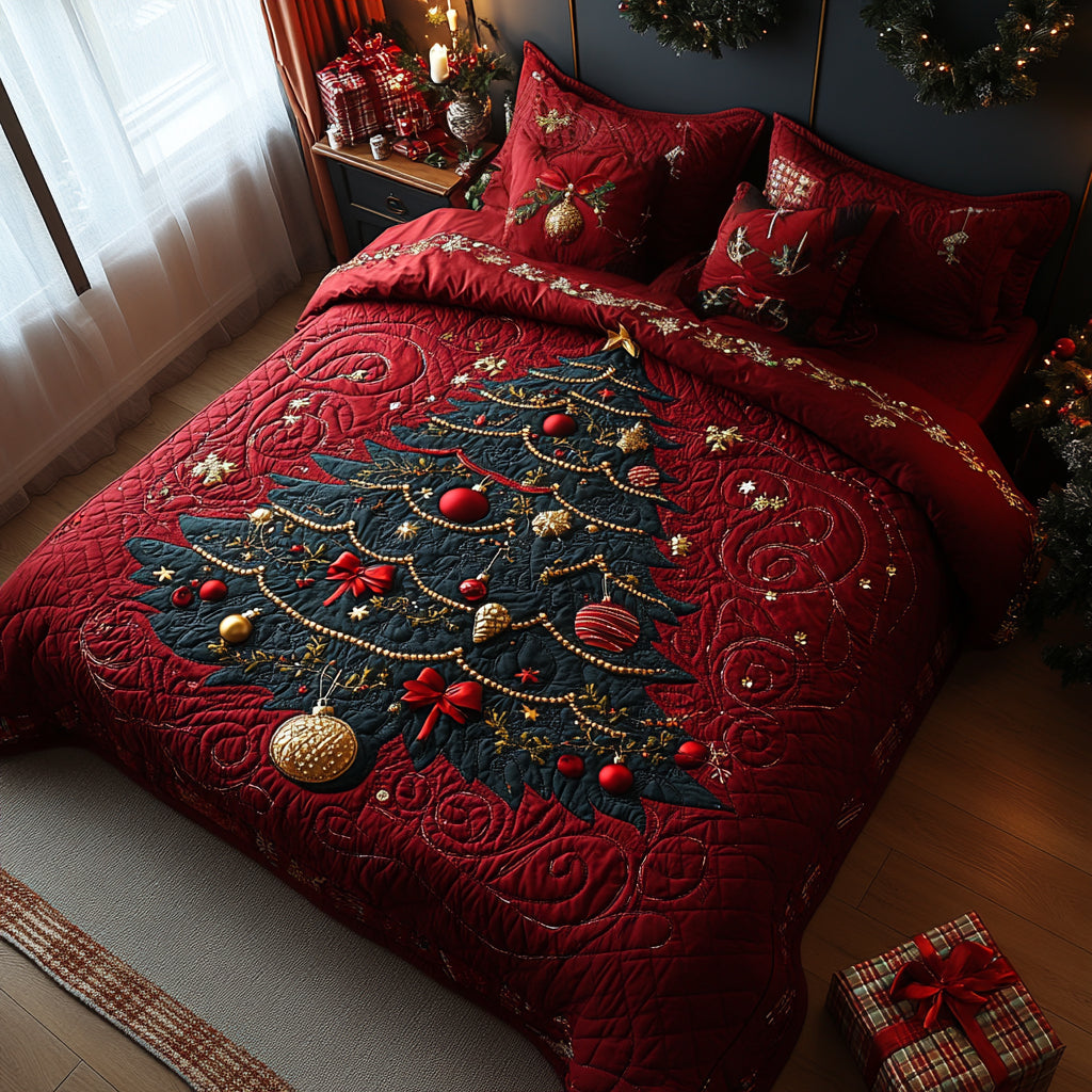 Cozy Spruce Quilted Bedding Set Holiday Duvet Covers Christmas Gift Ideas For Mom