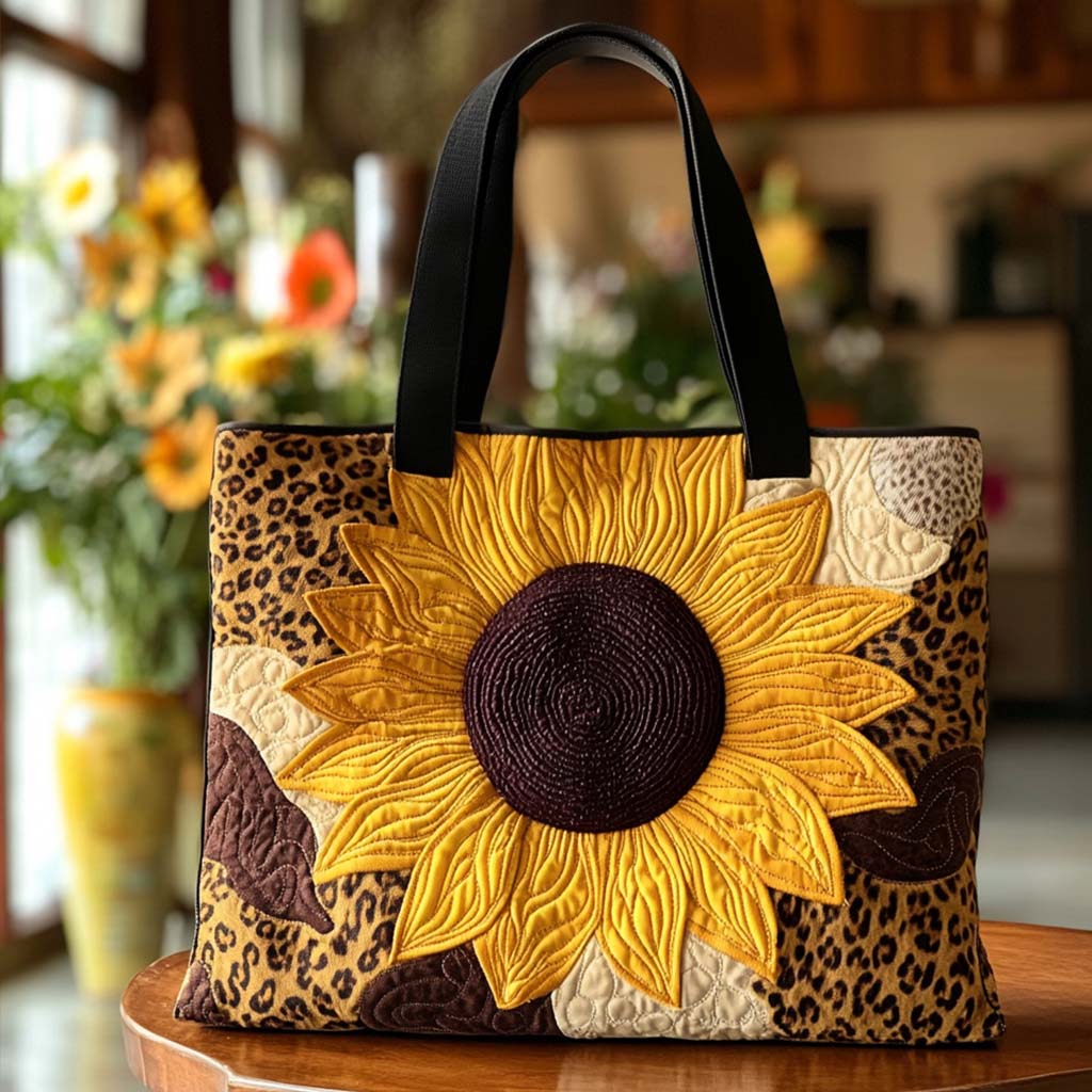 Cozy Sunflower Dream Quilted Tote Bag Sunflower Throw Gift