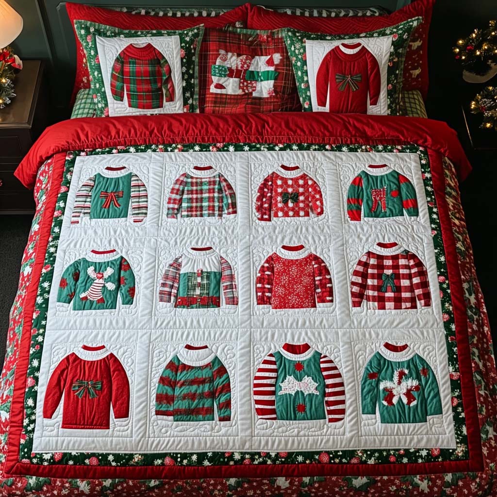 Cozy Sweater Quilted Bedding Set Special Home Gift Idea for Comfortable Living
