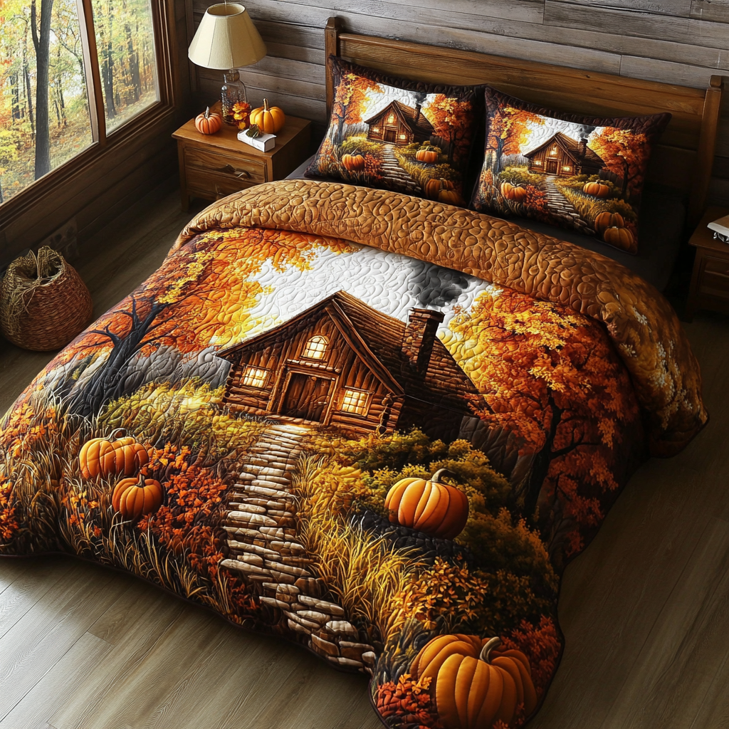 Cozy Timber Quilted Bedding Set Bed Room Decoration Autumn Gift Ideas