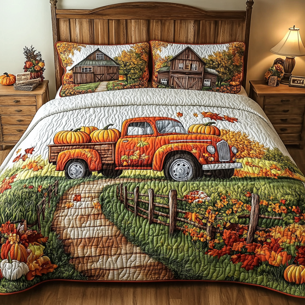 Cozy Truck Quilted Bedding Set Best Bed Sheet Set Gift Ideas For Fall