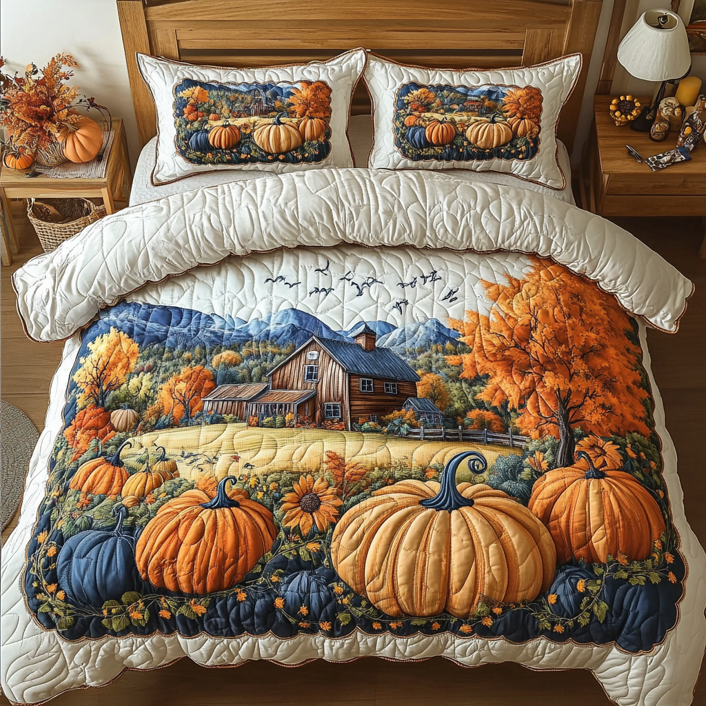 Cozy Valley Quilted Bedding Set Best Bedspread Set Gifts For Autumn Lovers