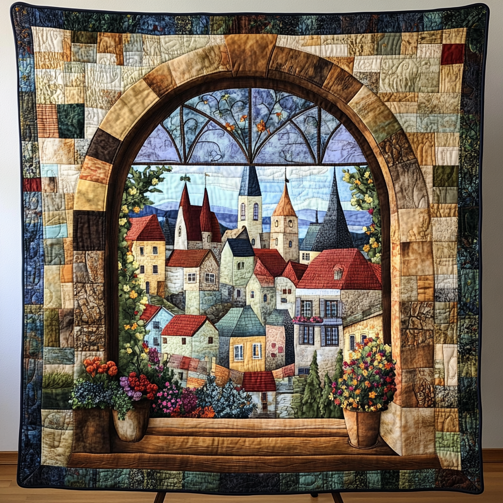 Cozy Village Quilted Blanket Best Couch Throw Blanket Gifts For Someone Who Loves Nature