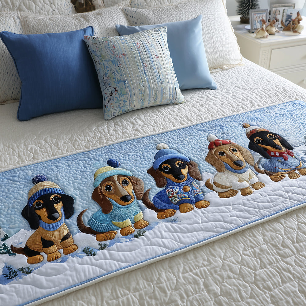 Cozy Wiener Quilted Bed Runner Holiday Bedroom Ideas Presents For Dachshund Lovers