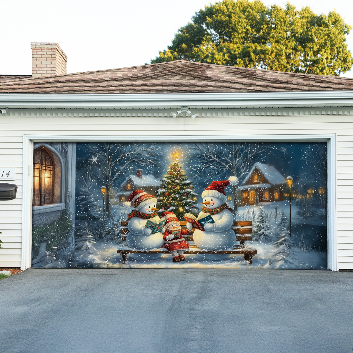 Cozy Winter Evening Christmas Garage Door Banner Christmas Home Decor Xmas Gift Ideas