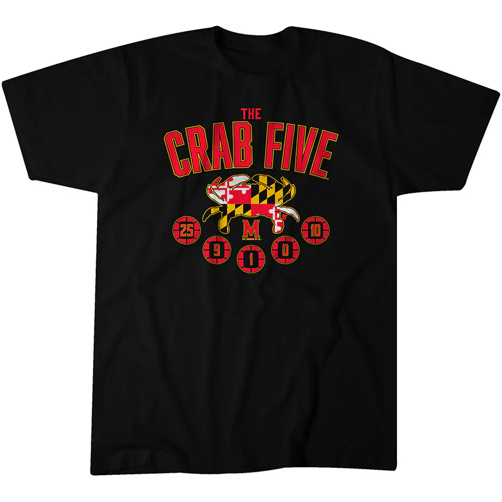Crab Five T-Shirt Maryland Basketball The Crab 5 Shirt Merch For Sale