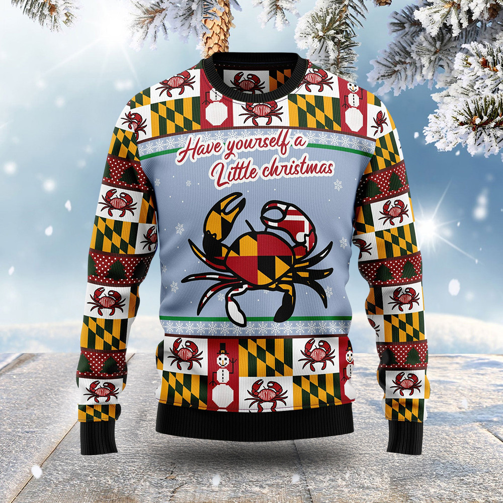 Crab Have Yourself A Little Christmas Ugly Christmas Sweater Christmas Apparel Gift Ideas