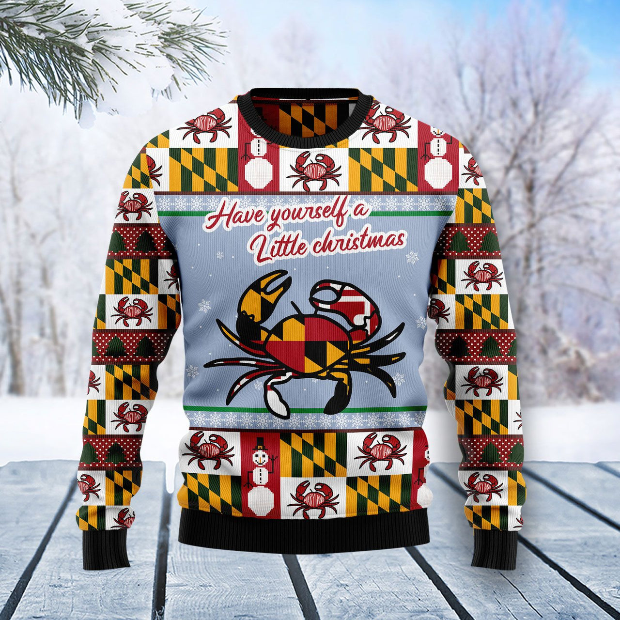 Crab Have Yourself A Little Christmas Ugly Sweater Festival Clothes Gifts For Crab Lovers