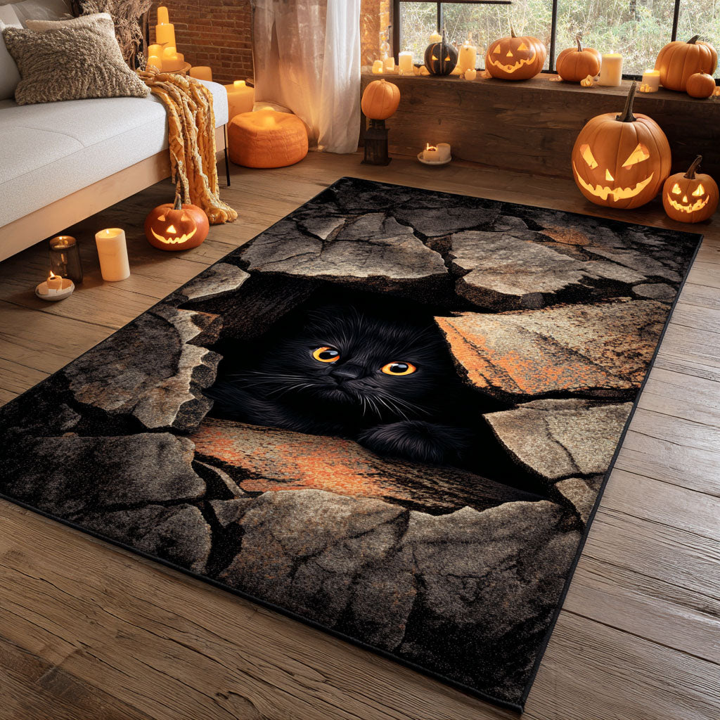 Cracked Ground Cat Area Rug Modern Holiday Decor Cat Christmas Decorationsgift Ideas For A Cat Lover