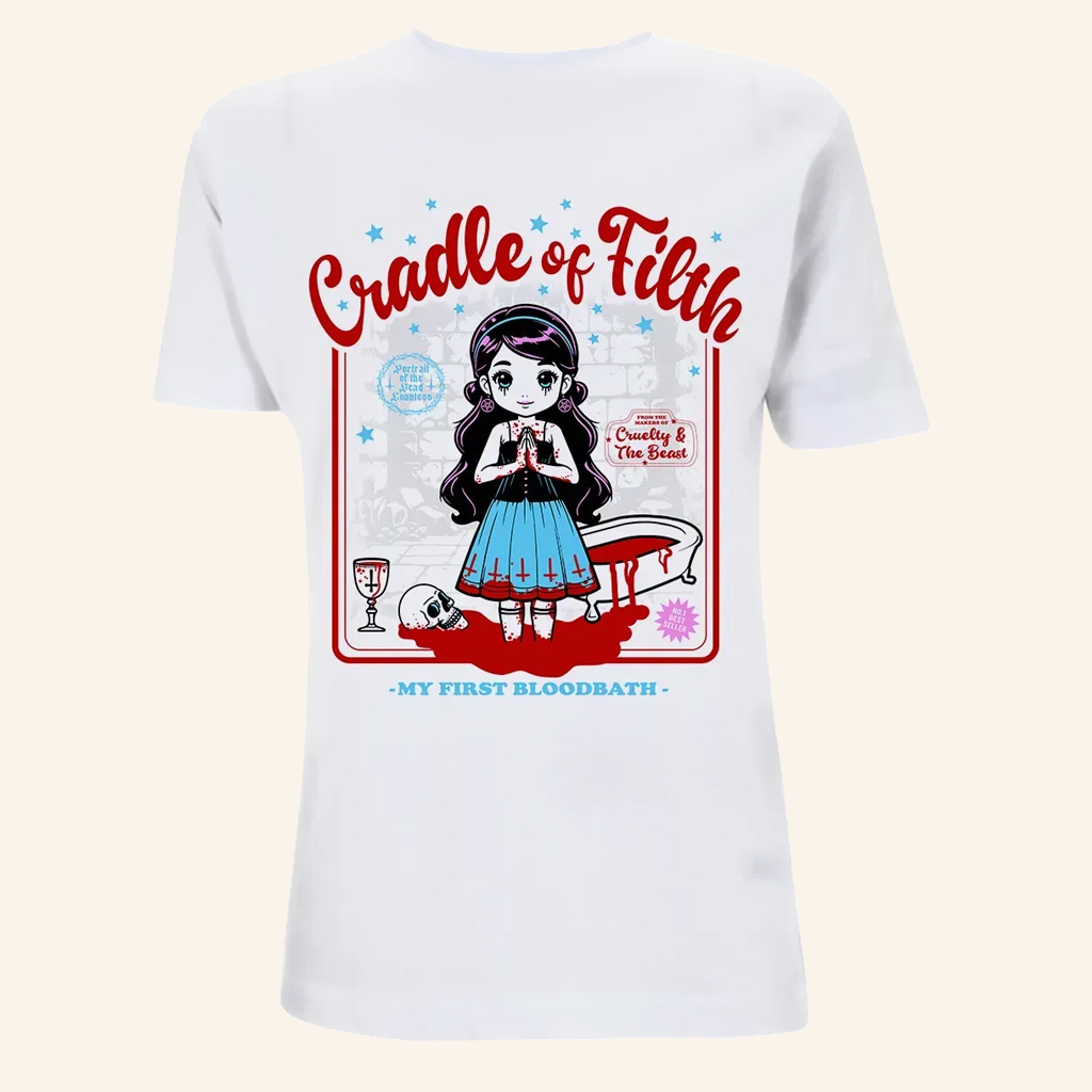 Cradle Of Filth Merch My First Bloodbath White T-Shirt Cool Gifts For Music Lovers