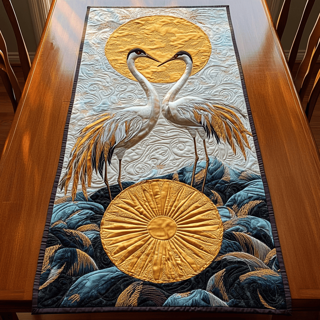 Crane Quilted Table Runner Christmas Gifts For Couples Parents Ideas For Mom Dad