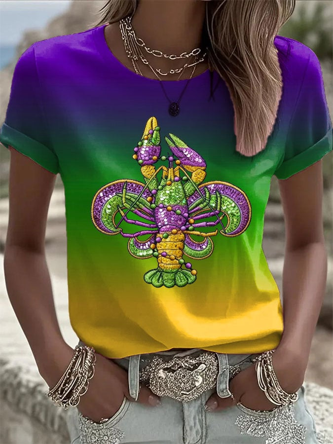Crawfish Mardi Gras Shirt Mardi Gras Women's Clothing Gift Ideas For Mother