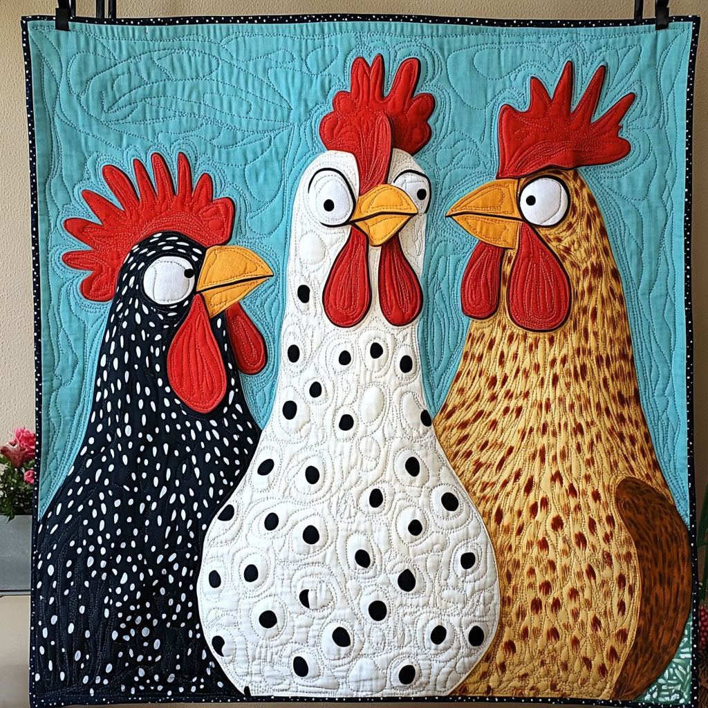 Crazy Cluckers Quilted Blanket Presents For Chicken Love